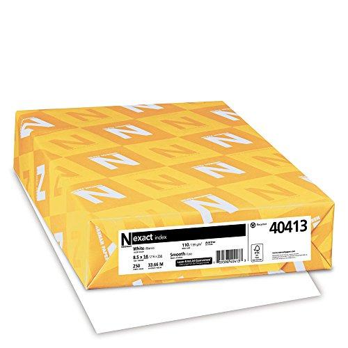 Exact Index Cardstock, 8.5" x 14", 110 lb/199 GSM, White, 94 Brightness